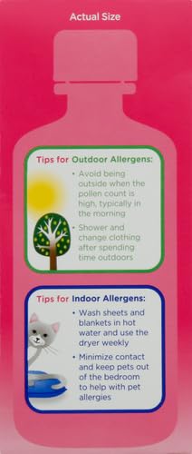 Benadryl Children's Allergy Relief Liquid Medicine with Diphenhydramine HCl Antihistamine for Kids' Allergy Relief, Effective Allergy Relief, Cherry Flavor, 8 fl. oz (Pack of 2)