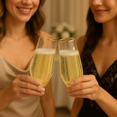 48 Pack Diamond Unbreakable Stemless Plastic Wine Stemless Toasting coacktail Glasses, Durable 9 Oz BPA-Free Disposable Ch...