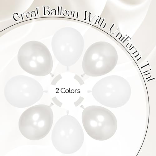 60pcs White Balloons with Clear Pearl White Balloons for Bridal Shower Wedding Bride Bachelorette Engagement Birthday Part...