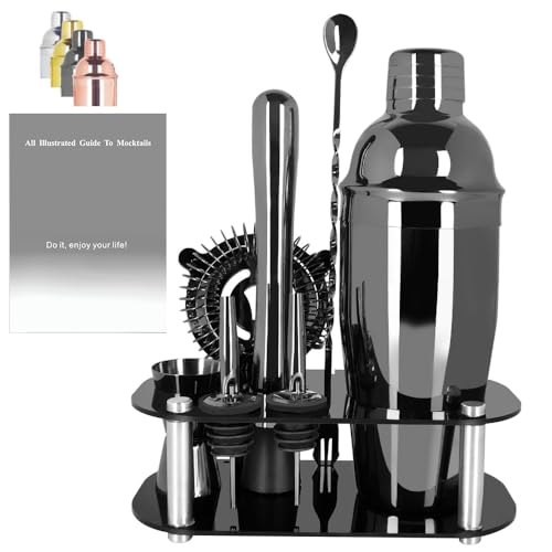 Cocktail Shaker Set, Bartender Kit, Cocktail Shaker with Stand, Drink Mixing Includes Martini Shaker,Strainer,Jigger,Bar M...