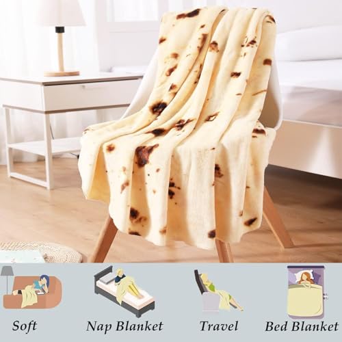 Burrito Tortilla Blanket White Elephant Gifts for Kids Stuff Useful Adults Teenagers Throw Blankets Wrap Boy Girl Party No...