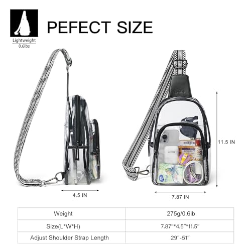 LATMAP Clear Bag for Stadium Events, Clear Purse for Women Stadium Crossbody Bag, Transparent Bag for Concerts Sports