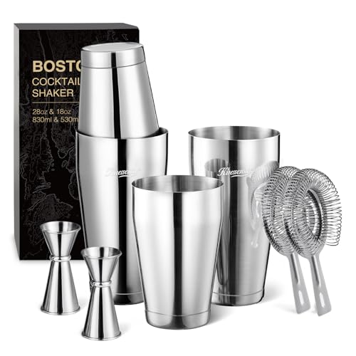KITESSENSU Boston Cocktail Shaker Set, 8-Piece Professional Bartender Kit with Stainless Steel Martini Drink Mixer, Hawtho...