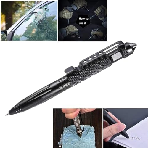 OIJ 5 Pack Military Tactical Pen Set, Professional Self Defense Pen, Emergency Glass Breaker Pen, Tungsten Steel Writing T...