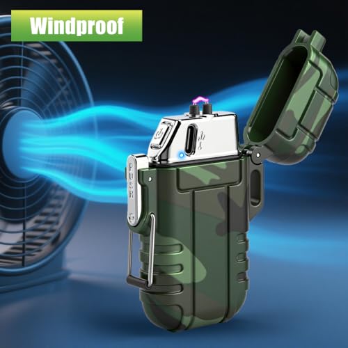 LcFun Electric Lighter USB C Rechargeable Plasma Lighter Windproof Flameless Arc Lighters, Waterproof Matches for Camping ...