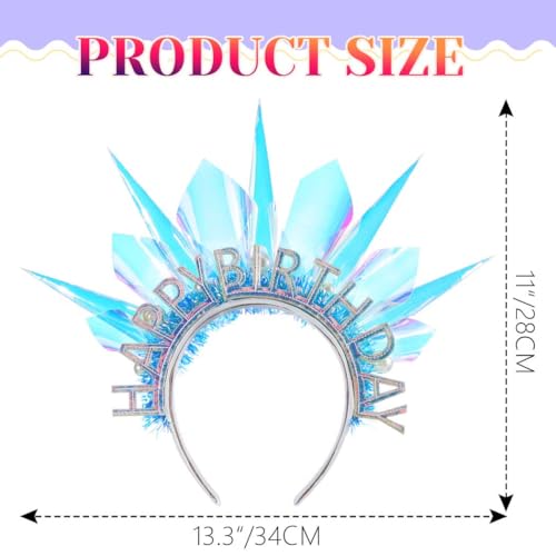 DRESBE Light Up Birthday Crown Headband LED Halo Headbands Glow Birthday Party Hair Accessories for Women