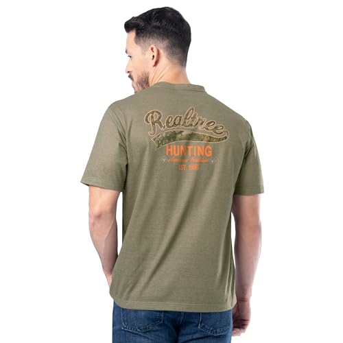 Realtree Mens Short Sleeve Graphic Performance Tee, Moisture Wicking Lightweight T-Shirt for Hunting and Outdoor Lifestyle