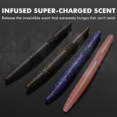 Gotour Weedless Soft Fishing Lures for Freshwater and Saltwater, Premium Pre-Rigged Jig Head Paddle Tail Swimbaits for Bas...