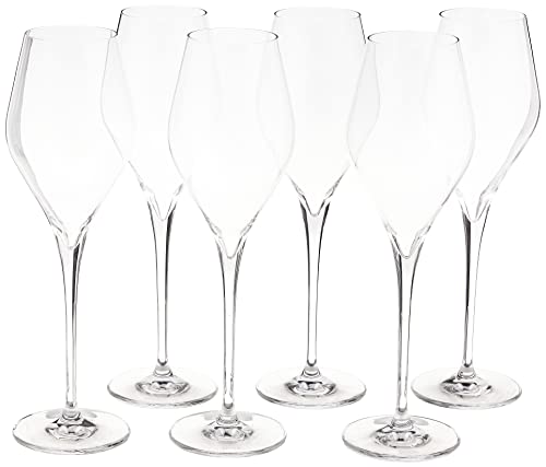 Schott Zwiesel Tritan Crystal Glass Finesse Stemware Collection Champagne Flute with Effervescence Points (Set of 6), 10.0...