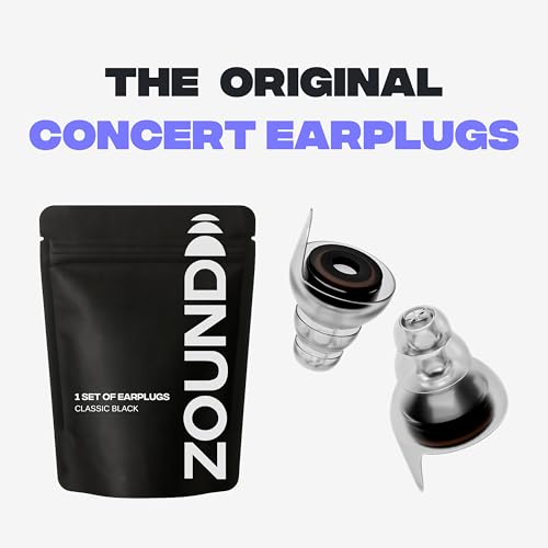 Zound High Fidelity Earplugs for Concerts - Reuseable High Fidelity Concert Ear Plugs for Noise Reduction, Festival Ear Pl...