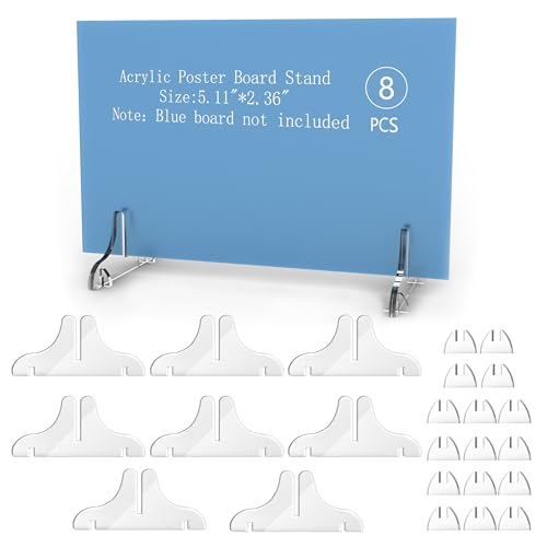 Acrylic Poster Board Stand Holder,8 Pcs Foam Board Stands For Display Table Top Sign Menu,Double-Sided Desktop Flyer Holde...