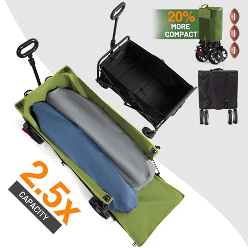 TIMBER RIDGE 47" L Collapsible Wagon with Tailgate&TIMBER RIDGE Oversized Folding Camping Chair