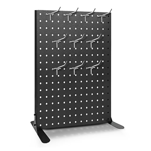 Uppcasir Pegboard Display Stand with 10 Hooks for Craft Shows, Metal Jewelry and Key Ring Retail Display Racks for Selling...