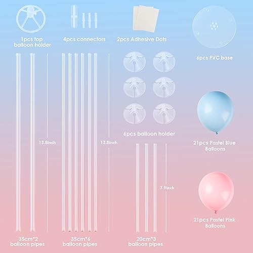 Voircoloria 6 Sets Balloon Stand Kits, Balloon Sticks with Base for Table Centerpieces Graduation Birthday Baby Shower Gen...