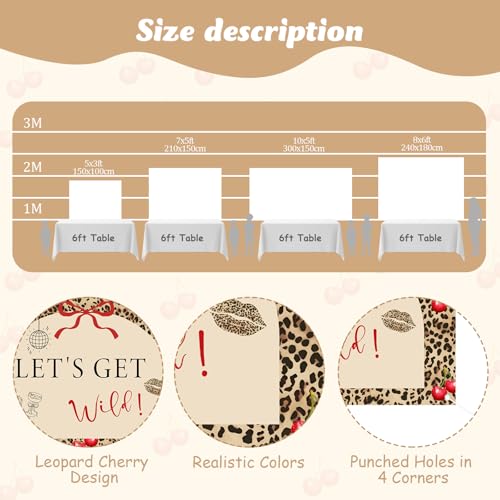 Let's Get Wild Backdrop Leopard Photography Background Cherry Cheetah Backdrop for Jungle Safari Animal Birthday Bachelore...