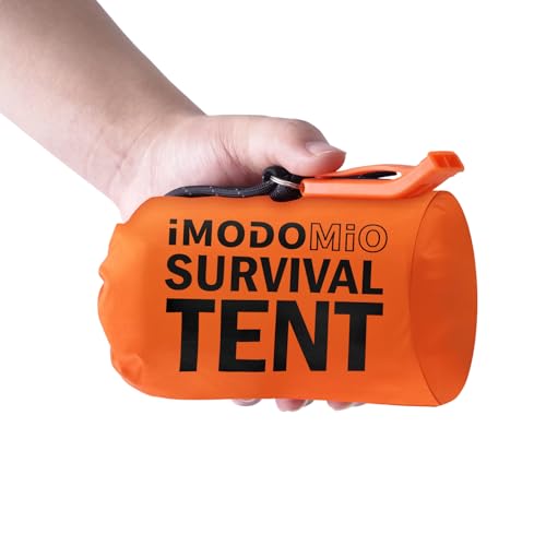 Emergency Survival Tent Life Shelter - 2 Person Mylar Emergency Shelter Tube Tent with Emergency Whistle & Paracord, All-W...