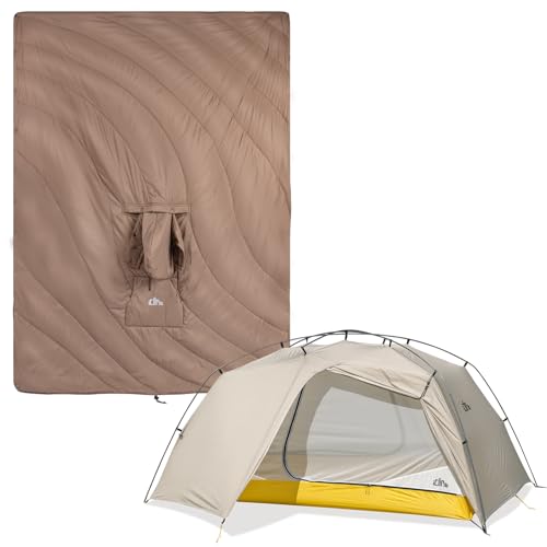 iClimb 1 Hooded 3M Thinsulate Insulation Warm Blanket and 1 Ultralight 3 Season Tent, Ultralight Compact for Adults Outdoo...