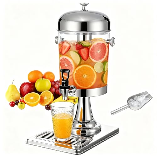 2.2 Gallon Drink Dispensers for Parties, Beverage Dispenser with Stand and Ice Shovel, Commercial Hot Cold Juice Dispenser...