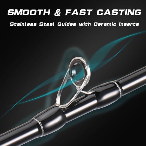 Sougayilang BD Fishing Rod and Reel Combos, Spinning & Casting Fishing Combo,30Ton+24Ton Graphite 2 Pc Fishing Poles with ...