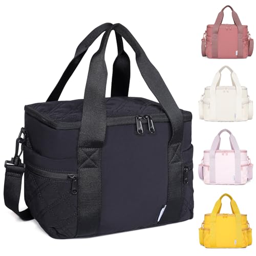 NOL Natural Organic Lifestyle Women's Nylon Lunch Cooler Cute Quilted Lunch Bag Large Leakproof Insulated Lunch Tote Bag f...
