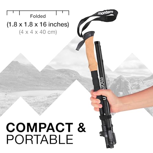 Montem Ultra Strong Collapsible Trekking Poles – Ultra Durable, Weather-Resistant, Adjustable Folding Hiking & Walking Sti...