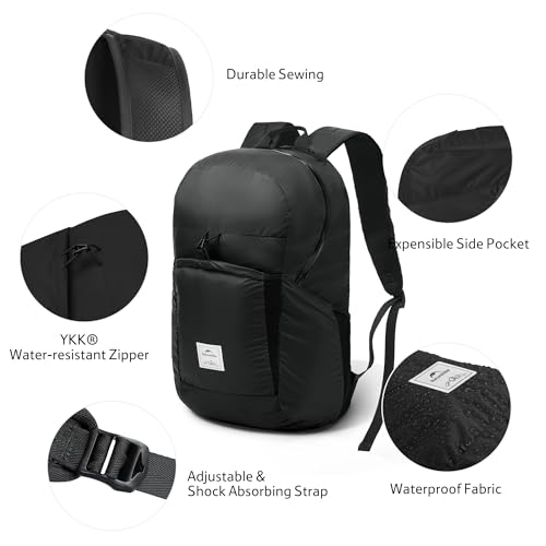 Naturehike 30L Lightweight Hiking Backpack, Waterproof Camping Packable Backpack, Ultralight Daypack for Travel Airplane