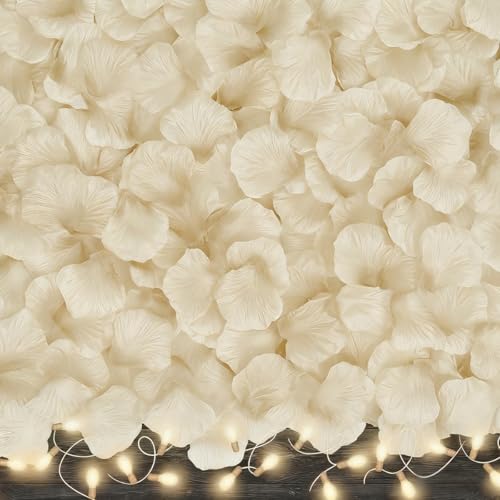 VKshop 4500 Pieces Red Rose Petals,Artificial Fake Rose Petals,Flower Petals for Romantic Night, Wedding, Event, Party, De...