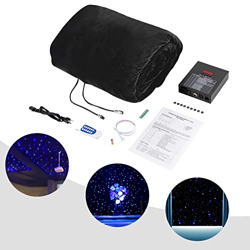 LED Stage Starry Sky Cloth Background, White & Blue/ White/ Multicolour Foldable Stage Star Curtain Backdrops with Remote ...