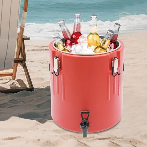 10.57 Gal Insulated Beverage Dispenser with Faucet & Locking Clips, Stainless Steel Large Capacity Insulated Container for...