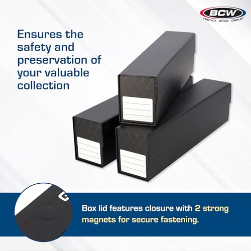 BCW QuickFold Card Boxes for Sleeved Cards - 12 Pack | Not for Toploaders | Magnetic Closure Card Storage Box | Holds 500 to 1200 Cards Each | Fits Trading Card Dividers | Easy to Assemble