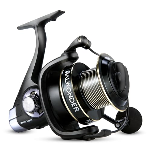 Alwonder Saltwater Spinning Reel 10000/11000 Surf Fishing Reel Graphite 13+1 Stainless Steel BBS 35LB Max Drag Heavy Duty ...