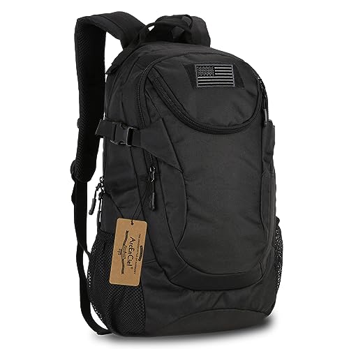 ArcEnCiel Motorcycle Backpack Tactical Military Bag for Outdoor Hiking Camping Trekking - Rain Cover+Patch Included