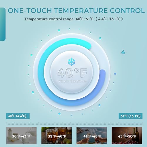 EUHOMY 48 Can Beverage Refrigerator cooler-Mini Fridge Glass Door for Beer Drinks Wines, Countertop Beverage Fridge with A...