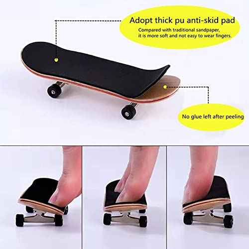 30Pcs Fingerboard Grip Tape PRO, Wooden Mini Skateboard Adhesive Stickers, Quality Non Slip Foam Grip 110mm x 38mm Black (30pcs)