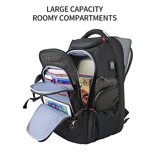 KROSER Travel Laptop Backpack 17.3 Inch XL Computer Backpack with Hard Shell Saferoom RFID Pockets Water-Repellent Busines...