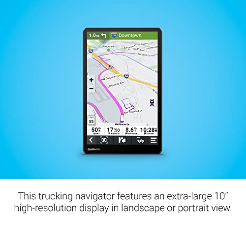 Garmin dēzl OTR1010, Extra-Large, Easy-to-Read 10” GPS Truck Navigator, Custom Routing, High-Resolution Birdseye Satellite...