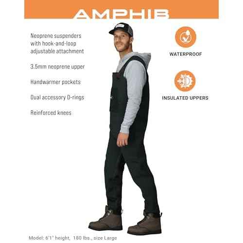 FROGG TOGGS Men's Amphib Stockingfoot Neoprene Waterproof Fishing Chest Wader for Fishing
