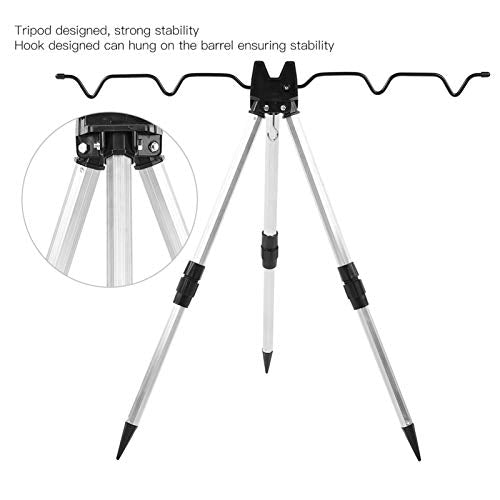 Aluminum Alloy Mini Fishing Rod Tripod, Ultralight Portable Design, Aluminum Fishing Rod Bracket, Easily Foldable and Dura...