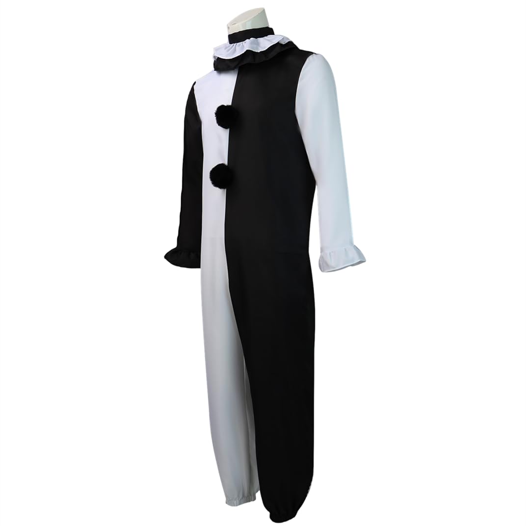 Art the clown costume Cosplay Halloween Bodysuit The Killer Clown Cosplay Costume Full Set (Jumpsuit, X-Large)