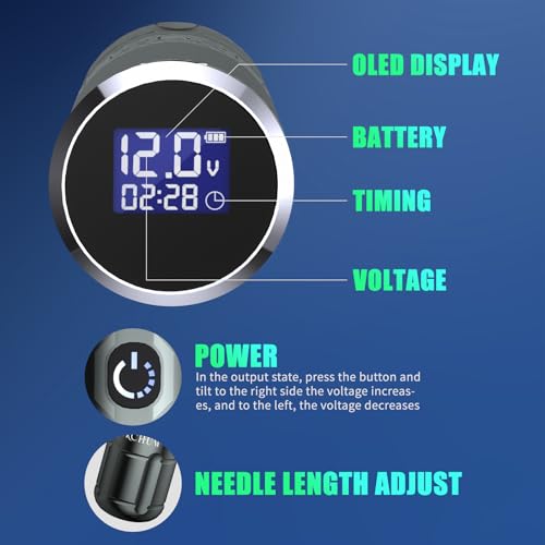 Wireless Tattoo Machine Kit, Rechargeable Rotary Tattoo Pen Kit with OLED Display 2000mah Batteries for Long-Time Tattoo Work, 12W Coreless Motor for Professional and Beginners
