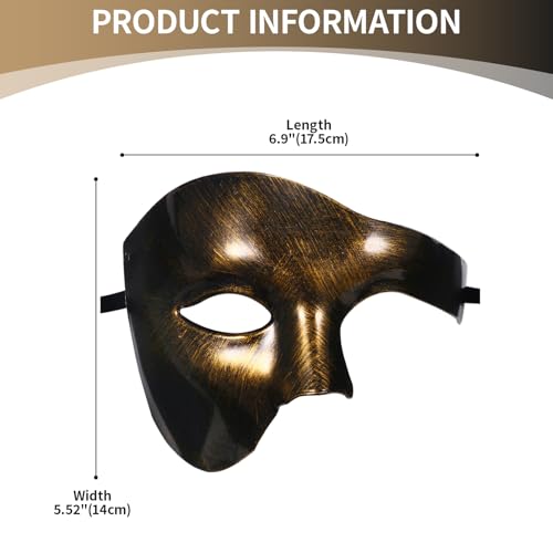 OIDEA Masquerade Mask for Men: Phantom Of The Opera Mask Plastic Costume Party Prom Ball Mardi Gras Venetian Half Face Mask