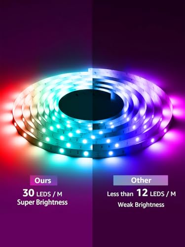 Ledagic Led Lights for Bedroom 50FT 450Leds Color Changing RGB Led Strip Lights Music Sync, Dimmable Led Light Strip with ...