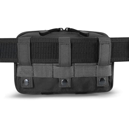 FRTKK Tactical Molle Admin Pouch Utility Laser Cut EDC Tool Pouch Bag Horizontal Modular Pouches Include US Flag Patch and...