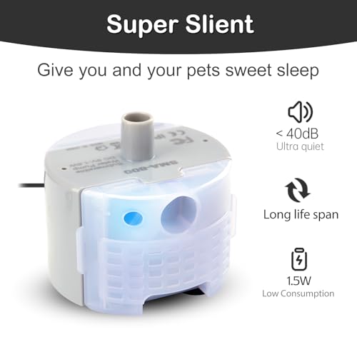 Cat Water Fountain Pump, Pet Water Fountain Replacement Pump SMA-800 Submersible Motor for Stainless Steel Indoor Cat Foun...
