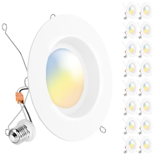 Sunco 16 Pack 6 Inch LED Can Lights, Retrofit Recessed Lighting, Smooth Trim, 965 LM, 13W (75W Equivalent), Selectable CCT...
