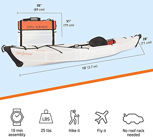 Oru Kayak Beach | Stable, Durable, Light - Lake/River Kayaks - Beginner, Intermediate - for Day Trips, Picnics, and Casual...