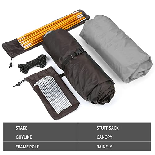 Bessport Camping Tent 1/2 Person Tent Waterproof Two Doors Backpacking Tent Easy Setup Lightweight for Outdoor, Hiking Mou...