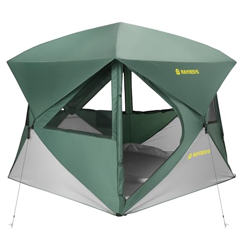 Camping Tent, 4 Person Tent for Camping, Setup in 60 Seconds, 4 Person Pop up Tents, Hub Tents, Water-Resistant, Windproo...
