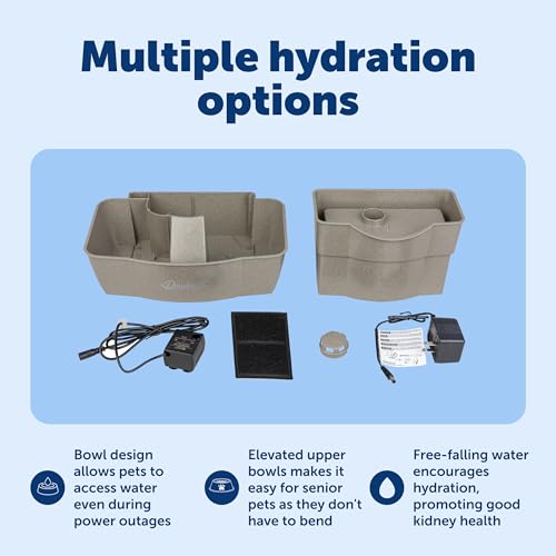 PetSafe Drinkwell Multi-Tier Pet Fountain - Encourages Hydration for Cats & Dogs - Large-Capacity Waterer - Double Tier - ...