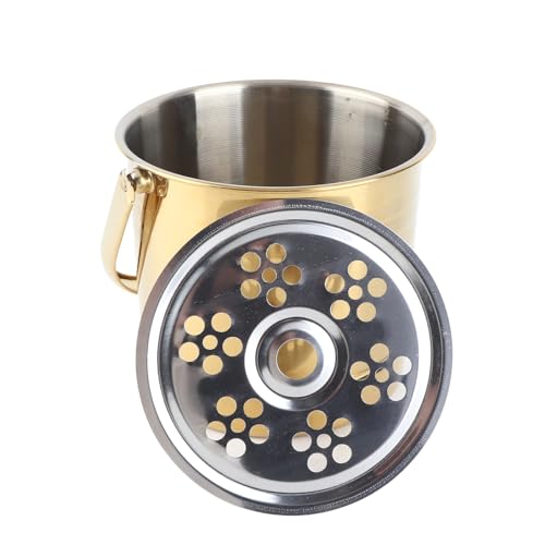 Insulated Stainless Steel Ice Bucket 1L Professional Thickened Stainless Steel Ice Bucket with Filter Plate for Cocktail B...